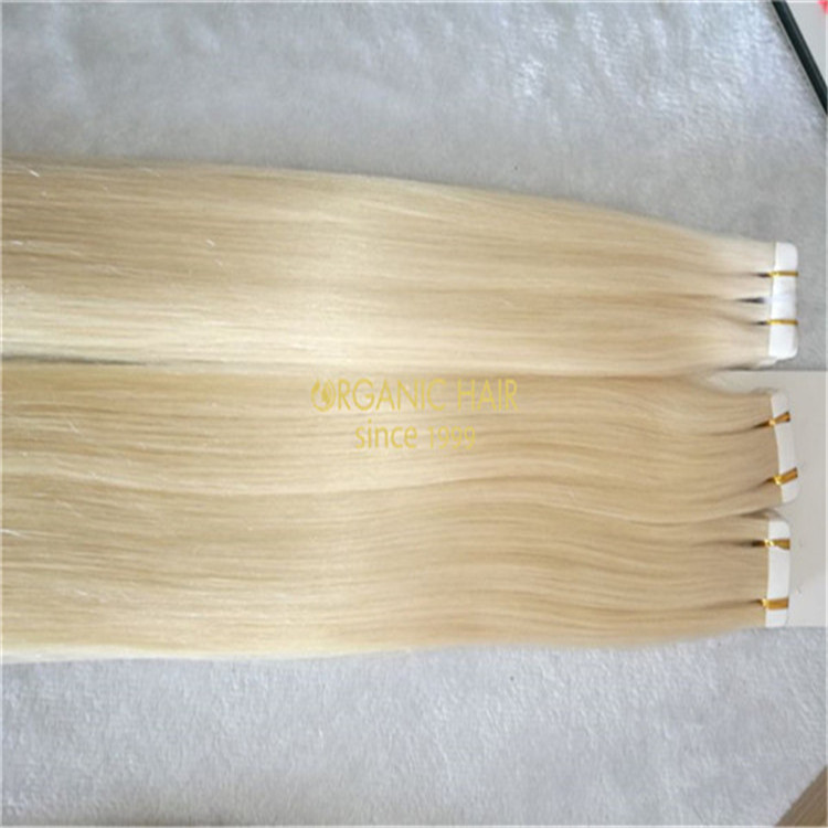 Wholesale best double drawn blonde tape in hair extension remy hair in china A29